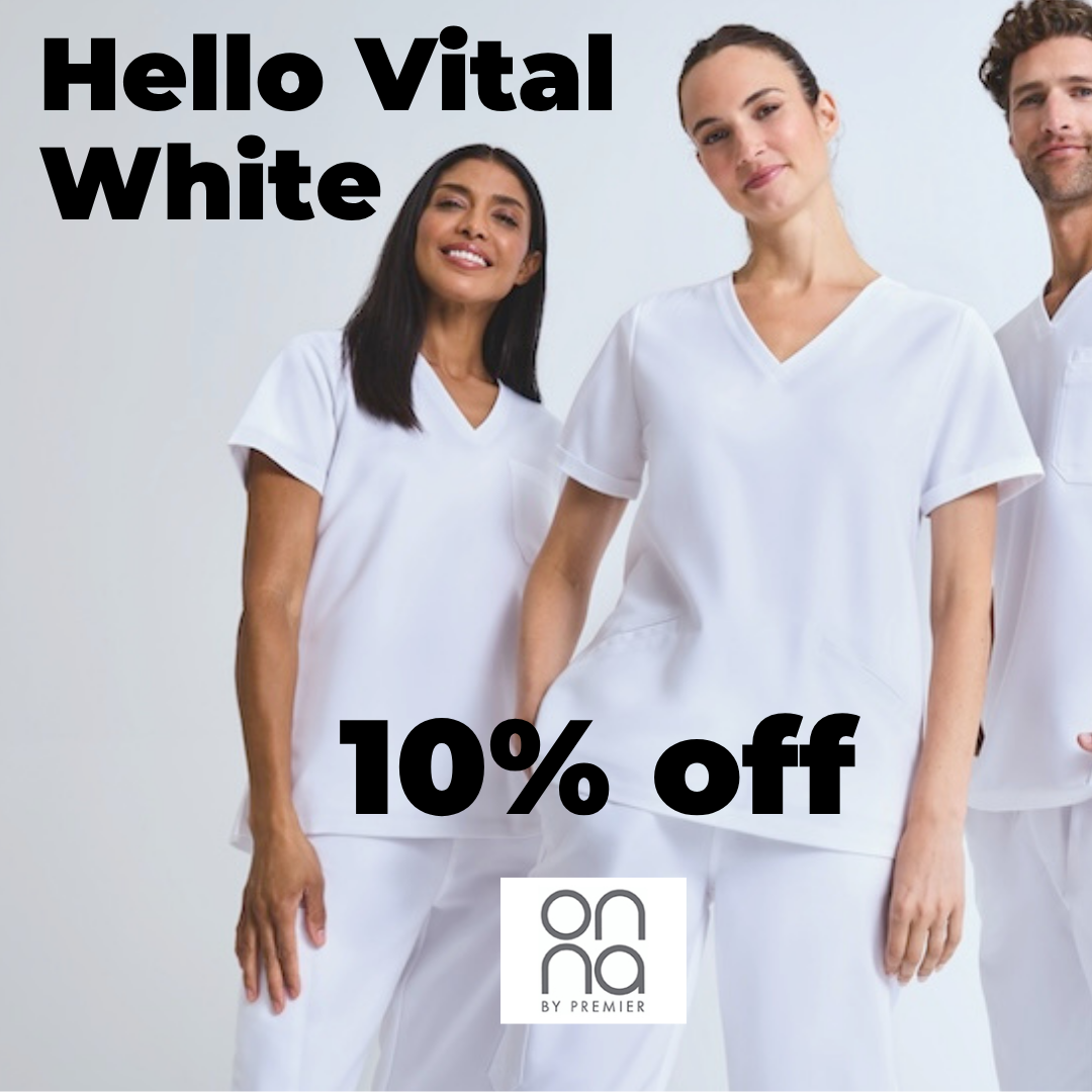 Discover the new Onna by Premier White Scrubs - stylish, comfortable, elegant, buy now from ScrubsUK.com