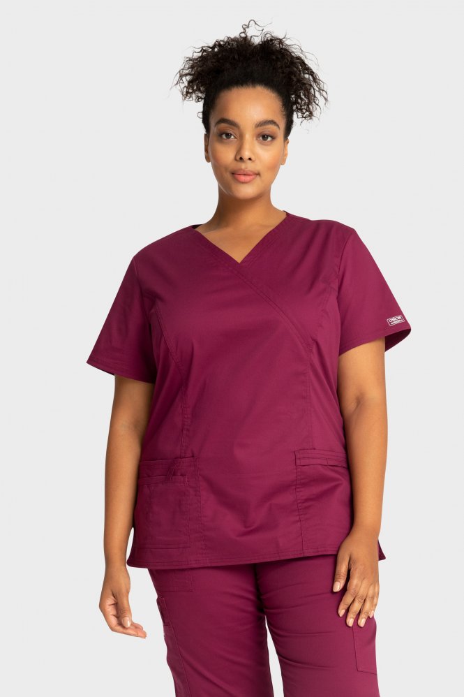 Cherokee Core stretch V neck ladies top (WWE4727)