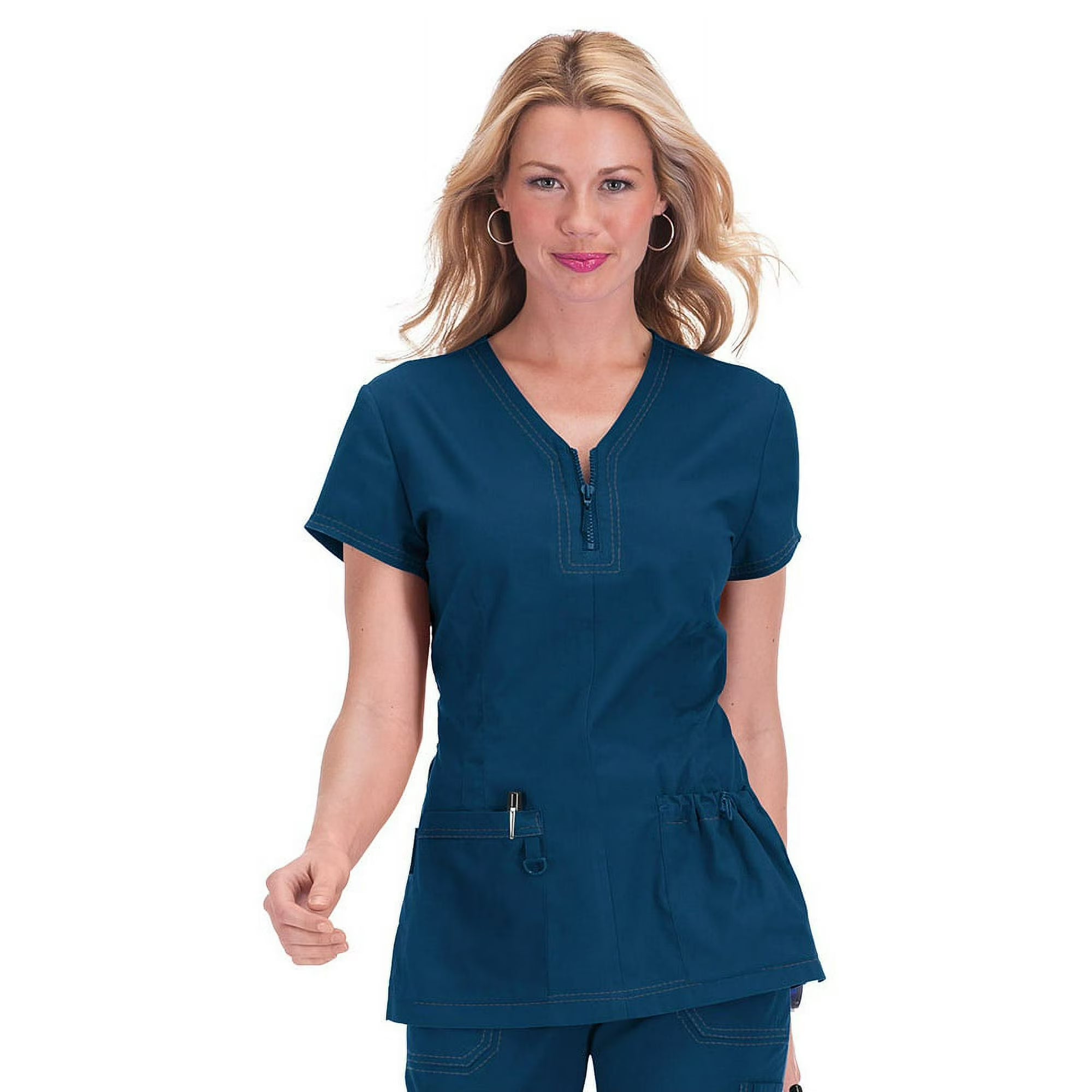 Koi stretch Mackenzie zip neck ladies top