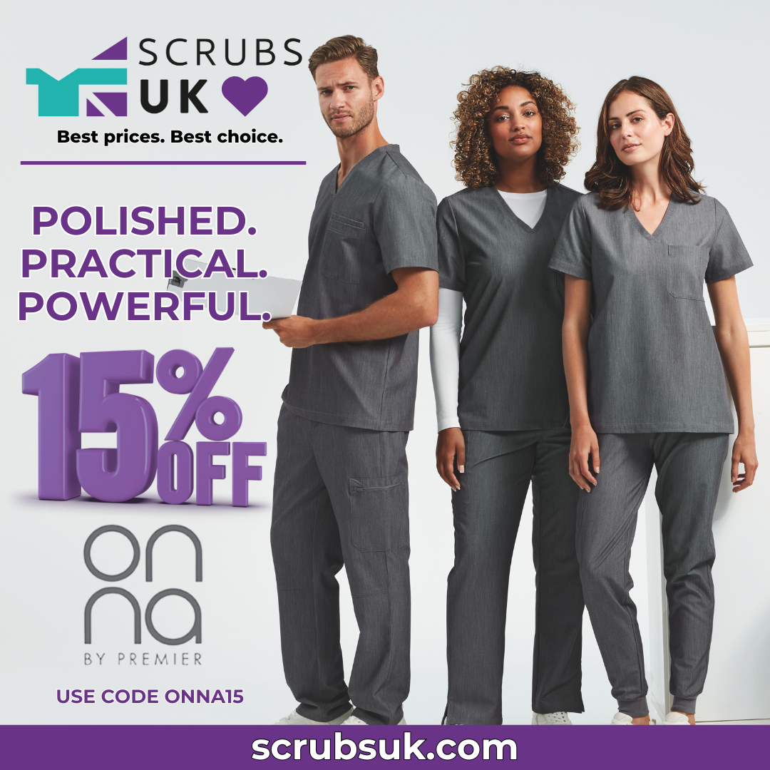ScrubsUK.com: Save 15% on Onna scrubs - flexible, eco-friendly medical uniforms for healthcare professionals