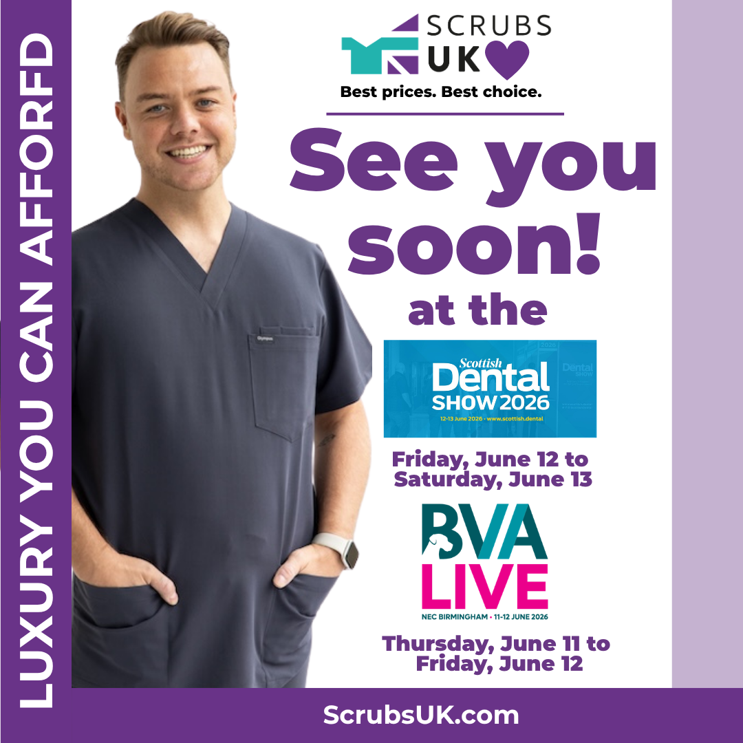 ScrubsUK.com to showcase premium healthcare scrubs Olympus at BVA Live and Scottish Dental Show 2026