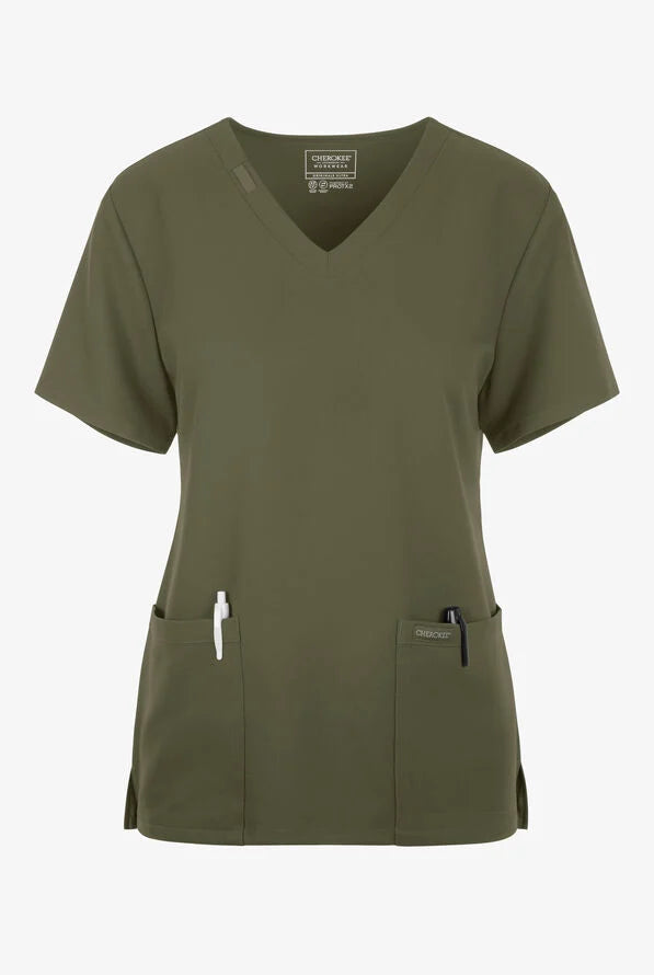 Cherokee Workwear Originals Ultra Women's 2-Pocket V-Neck Scrub Top (CKE953A) NEW COLOURS!!