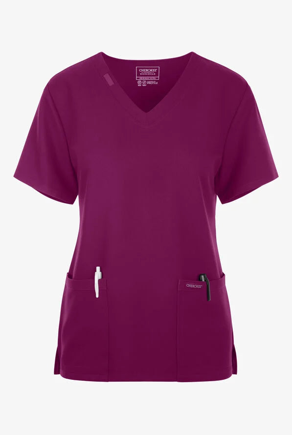 Cherokee Workwear Originals Ultra Women's 2-Pocket V-Neck Scrub Top (CKE953A)