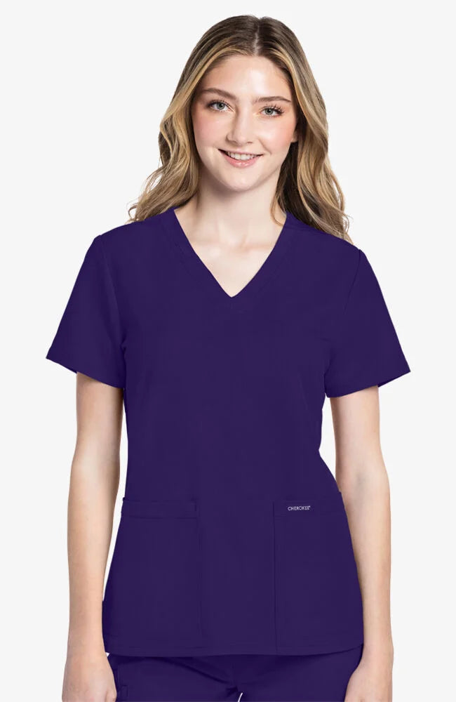 Cherokee Workwear Originals Ultra Women's 2-Pocket V-Neck Scrub Top (CKE953A) NEW COLOURS!!