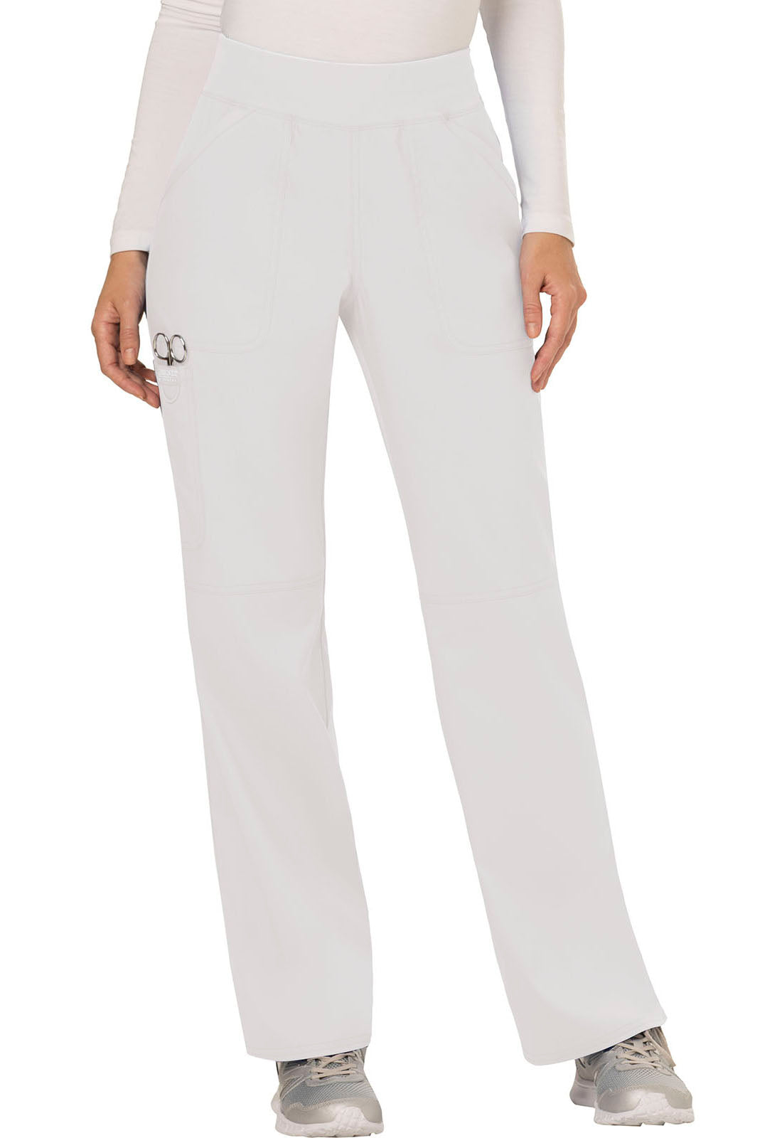 Pantalon De Travail Unisexe Cherokee - Cordon De Serrage, 4 Poches, Coupe Droite, Blanc