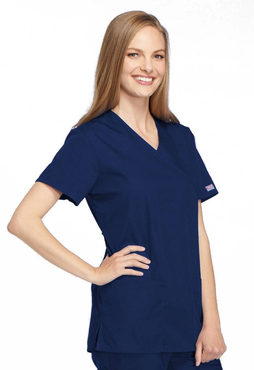 Cherokee Core stretch ladies top mock wrap top (WWE4801)