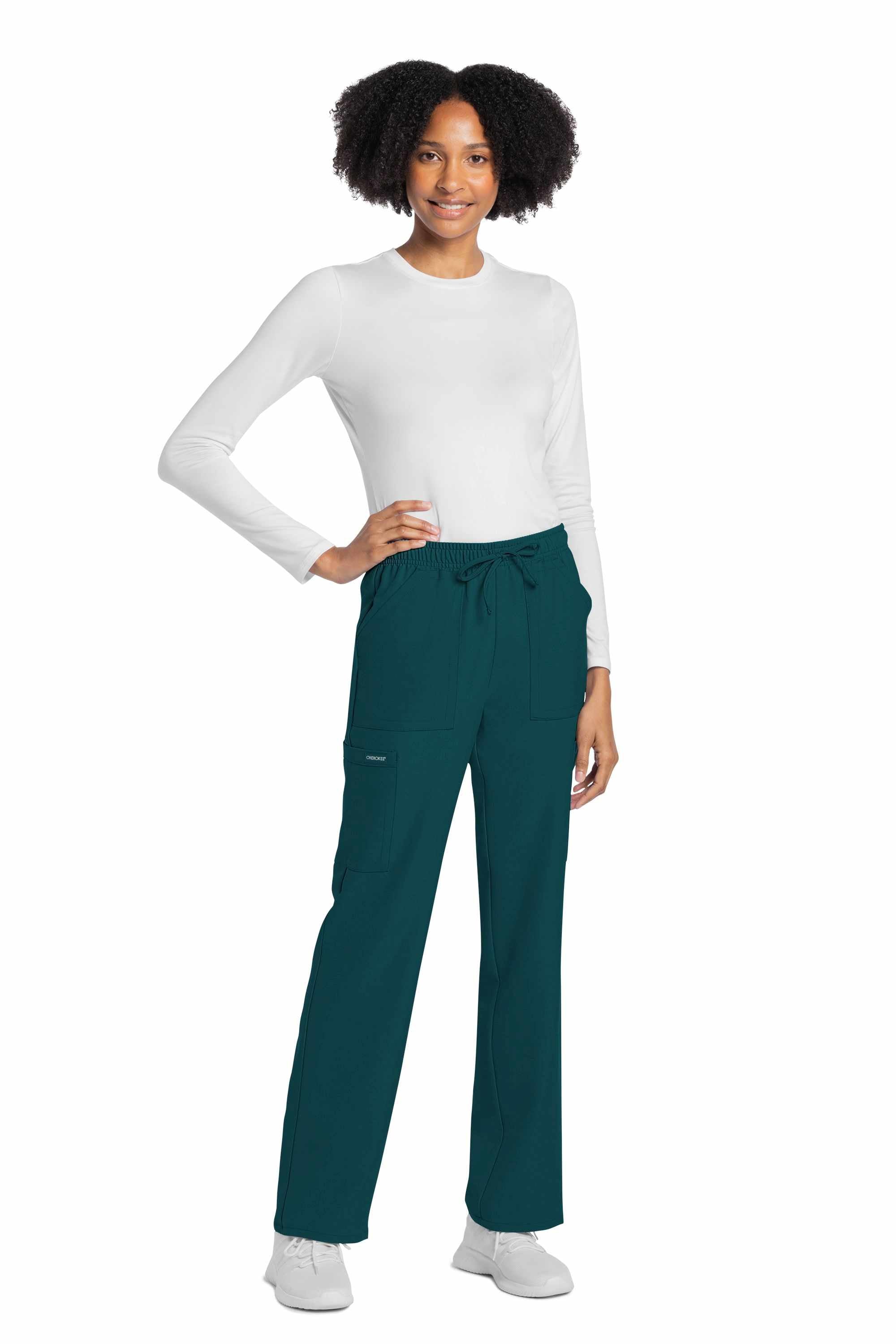 Cherokee Workwear Originals Ultra Women's 4-Pocket Drawstring Cargo Scrub Pants (CKE272A)