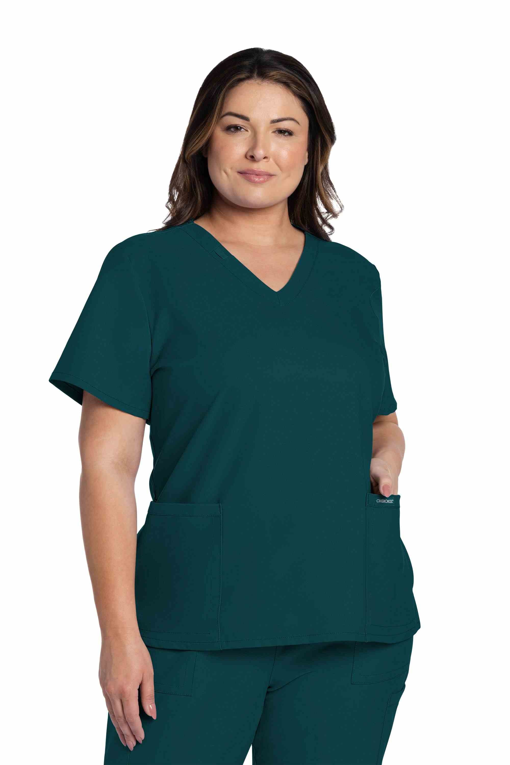 Cherokee Workwear Originals Ultra Women's 2-Pocket V-Neck Scrub Top (CKE953A)