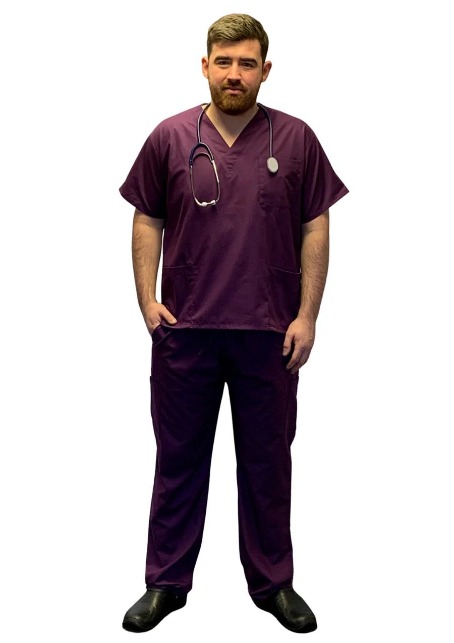 Scrubs UK Premium Unisex Medical Scrubs Suit Set of Tunic and Trousers