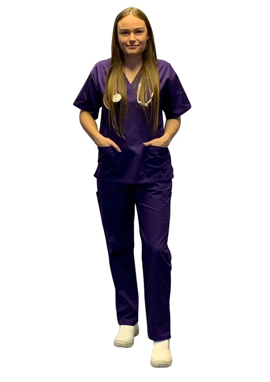 Scrubs UK Premium Unisex Medical Scrubs Suit Set of Tunic and Trousers