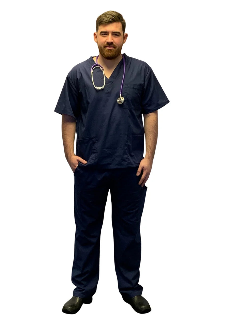 Scrubs UK Premium Unisex Medical Scrubs Suit Set of Tunic and Trousers