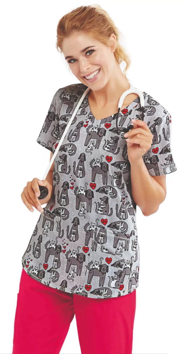 Skechers SKT021 Printed Scrub Top