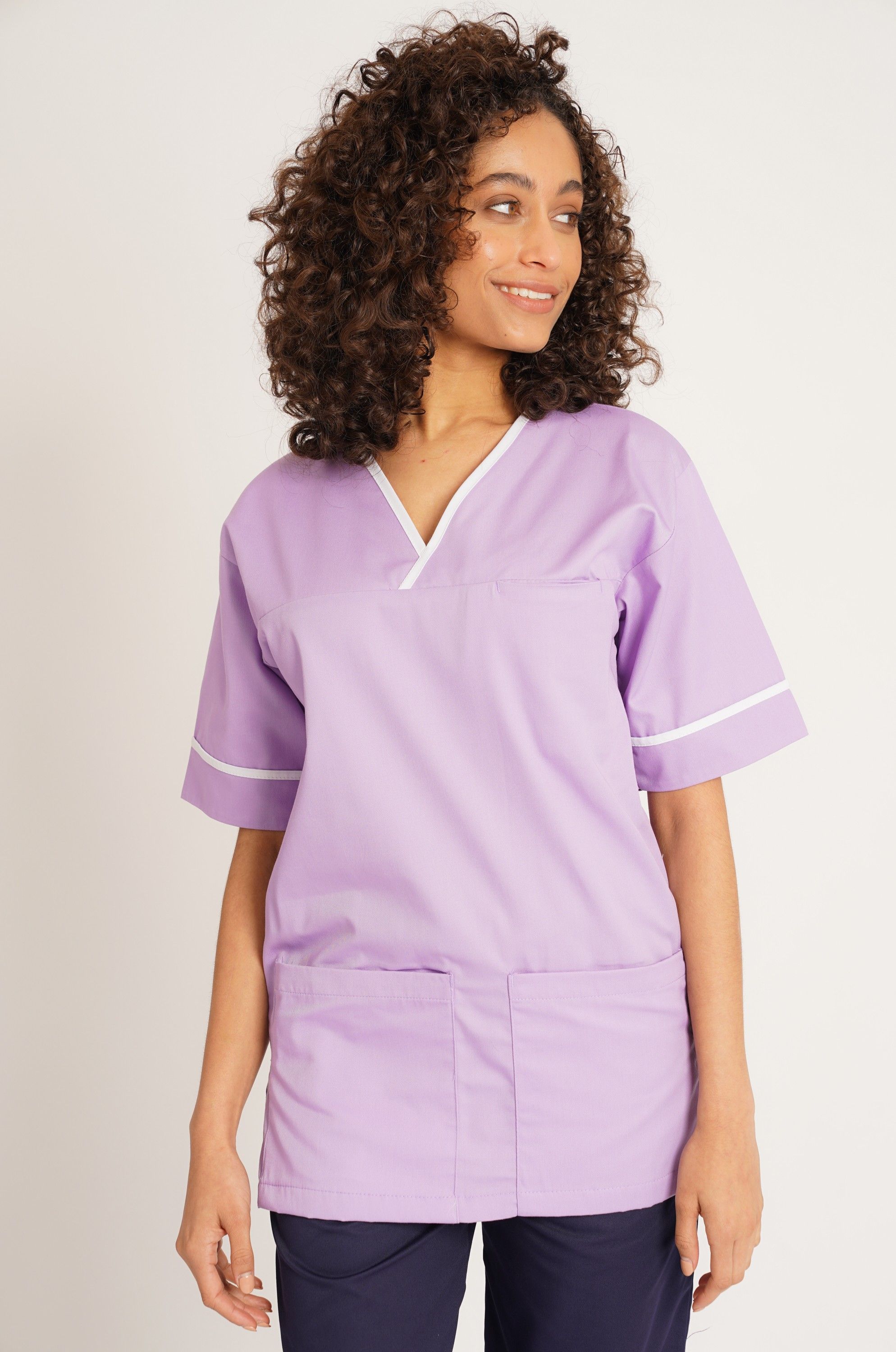 Behrens Unisex Plain Smart Scrub Top with Contrast Trim (NSTT)