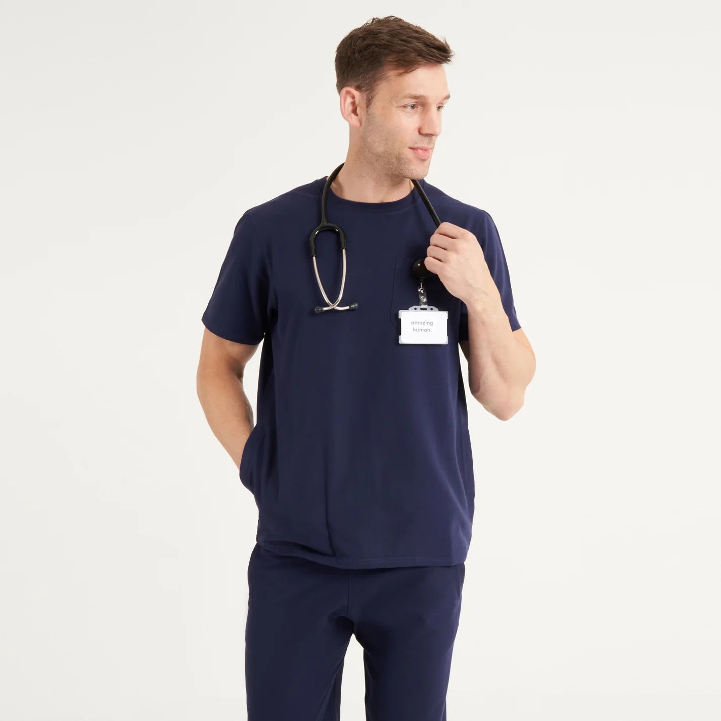 SIMKI Mens Miles Scrub Top